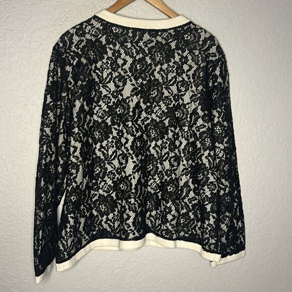NEW Talbots Black Floral Lace Cardigan Sweater Preppy Classic Old Money Size 1X - Picture 11 of 11